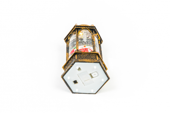 Ornament tip felinar care lumineaza cu om de zapada cu caciula [5]