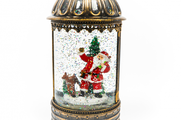 Ornament tip felinar care lumineaza cu mos si ren [2]