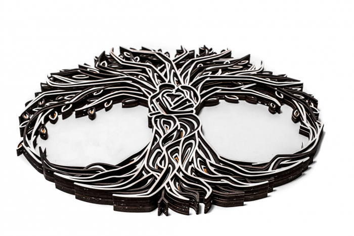 Tablou cu pomul vietii din lemn in 2 culori, in straturi [2]