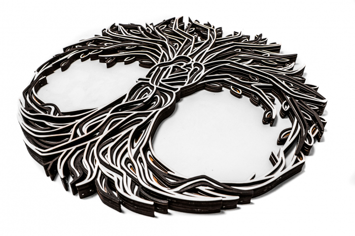 Tablou cu pomul vietii din lemn in 2 culori, in straturi [3]