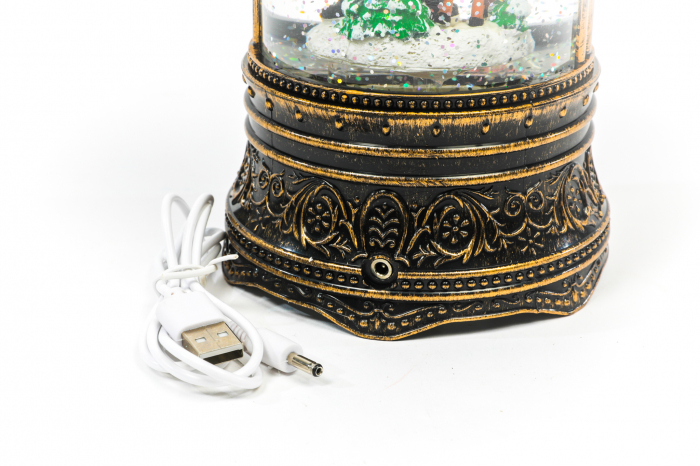 Ornament tip felinar care lumineaza cu mos si ren [4]