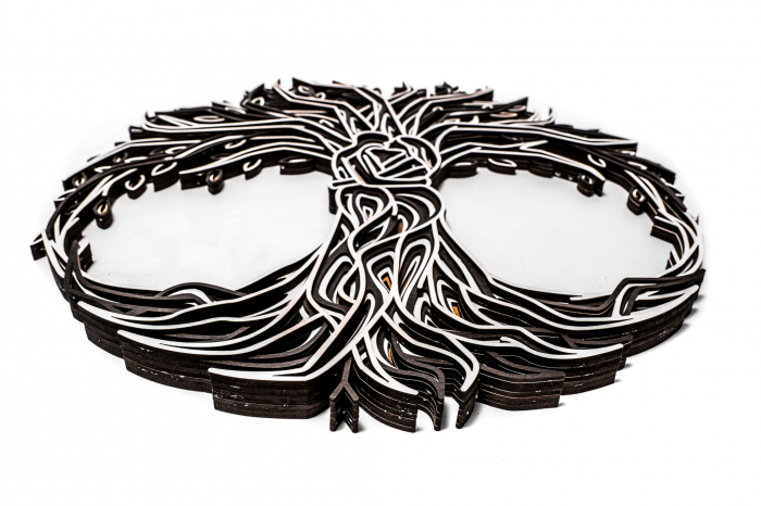 Tablou cu pomul vietii din lemn in 2 culori, in straturi [4]