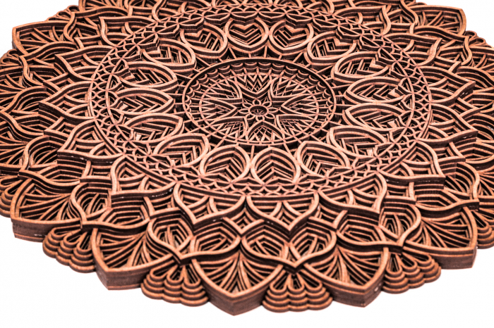 Mandala cu steluta din lemn in straturi [2]