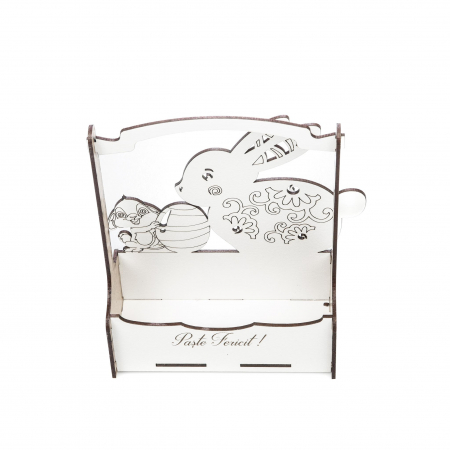 Cutiuta mare decorativa pentru Paste cu Iepuras mare, Iepuras mic si Ou [2]