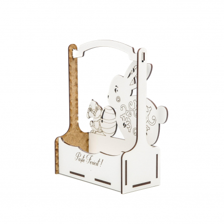 Cutiuta mare decorativa pentru Paste cu Iepuras mare, Iepuras mic si Ou [4]