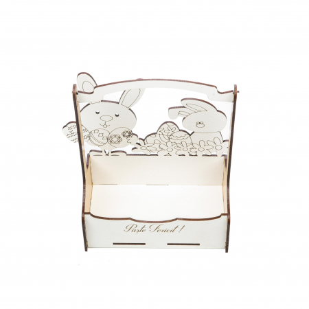 Cutiuta mare decorativa pentru Paste cu Iepurasi, oua si flori [3]