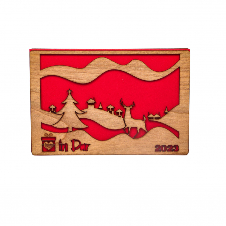 Produse din lemn personalizabile - Felicitare cu model special si/sau logo client