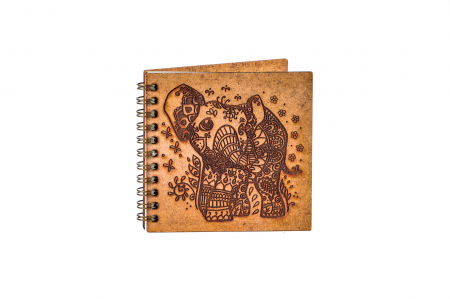 Agende 10x10 - Agenda 10x10 personalizata din lemn cu elefant