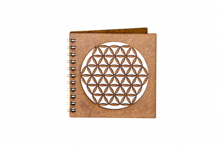 Agende 10x10 - Agenda 10x10 personalizata din lemn cu floarea vietii