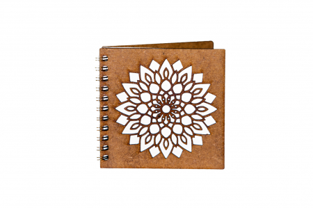 Agende 10x10 - Agenda 10x10 personalizata din lemn cu mandala cu colturi