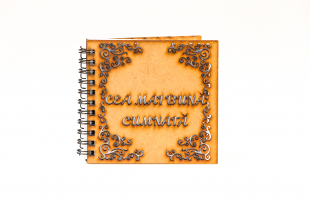 Agende 10x10 - Agenda 10x10 personalizata din lemn cu mesaj " Cea mai buna cumnata "