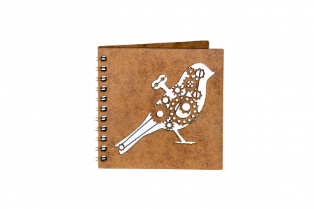 Agende 10x10 - Agenda 10x10 personalizata din lemn cu pasare mecanica