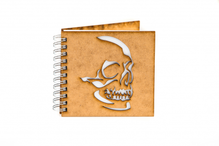 Agende 10x10 - Agenda 10x10 personalizata din lemn cu un Craniu