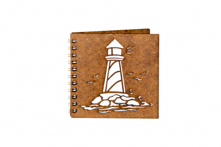 Agende 10x10 - Agenda 10x10 personalizata din lemn cu un far