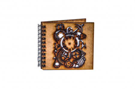 Cadouri pentru EL - Agenda 10x10 personalizata din lemn cu un mecanism de ceas complex