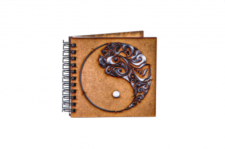 Agende 10x10 - Agenda 10x10 personalizata din lemn cu Yin&Yang