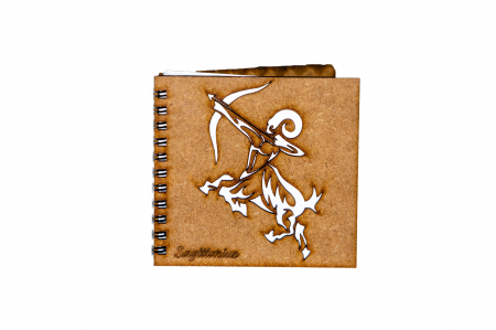 Agende 10x10 - Agenda 10x10 personalizata din lemn cu zodie SAGETATOR