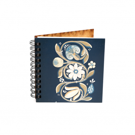 Agende din lemn - Agenda 10x10 pictata cu flori