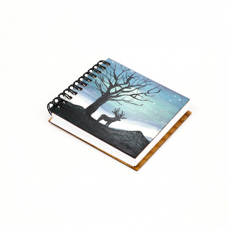 Agenda 10x10 pictata cu ren si copac [1]