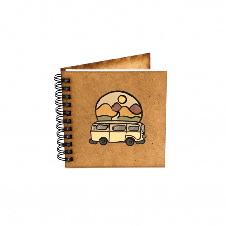 Agende din lemn - Agenda 10x10 pictata cu masina