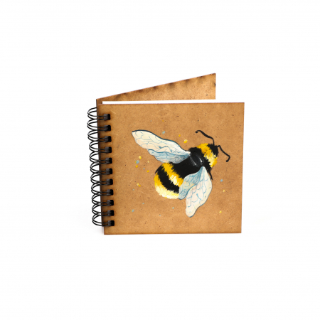 Agende din lemn - Agenda 10x10 pictata cu albina