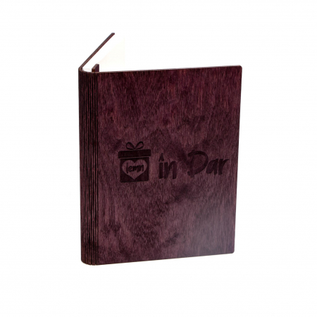 Produse din lemn personalizabile - Agenda A5 GRAVATA cu model special si/sau logo client-inchidere cu capse metalice