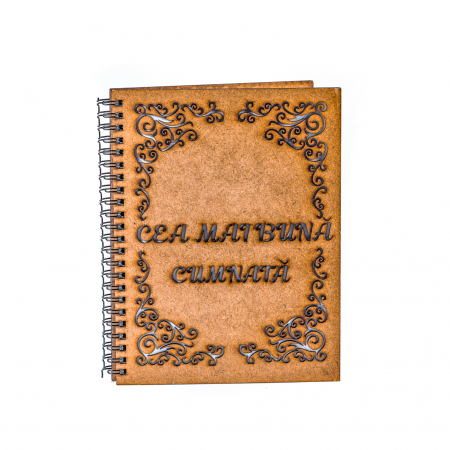 Agende pentru cei dragi - Agenda A5 personalizata din lemn - Cea mai buna cumnata!