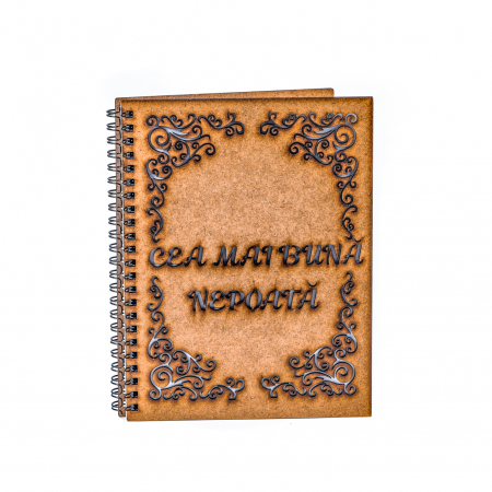 Agende pentru cei dragi - Agenda A5 personalizata din lemn - Cea mai buna nepoata!