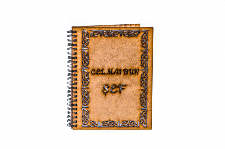 Agenda A5 personalizata din lemn - Cel mai bun sef! [1]