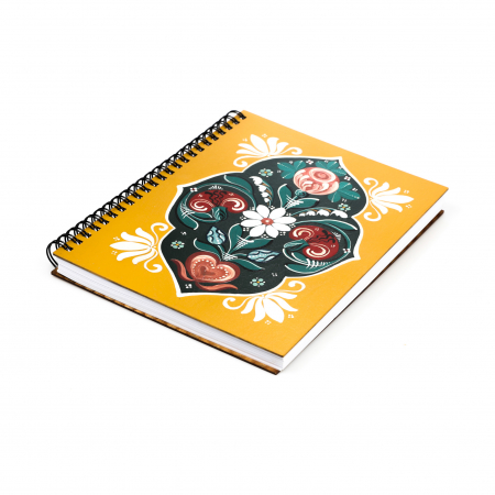 Agenda A5 pictata galben cu flori [1]
