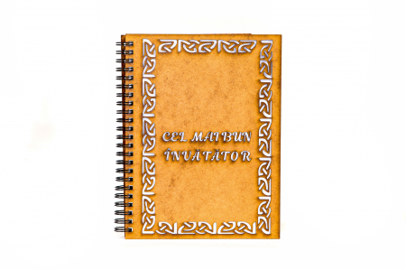 Agenda A5 personalizata din lemn cu mesaj "Cel mai bun invatator" [1]