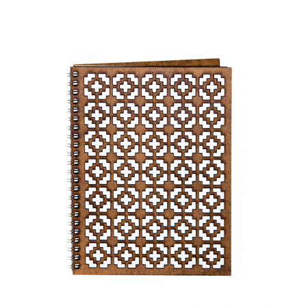 Agende cu mandale si alte modele - Agenda A5 personalizata din lemn cu model