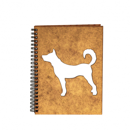 Agende cu animale - Agenda A5 personalizata din lemn cu un caine