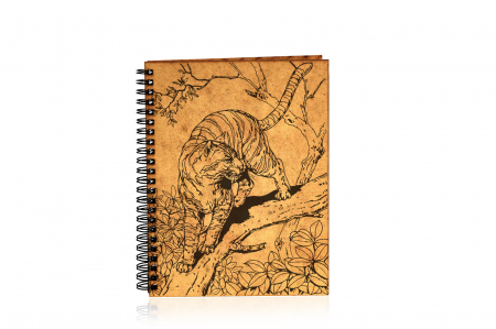 Agenda A5 personalizata din lemn cu un leopard [1]