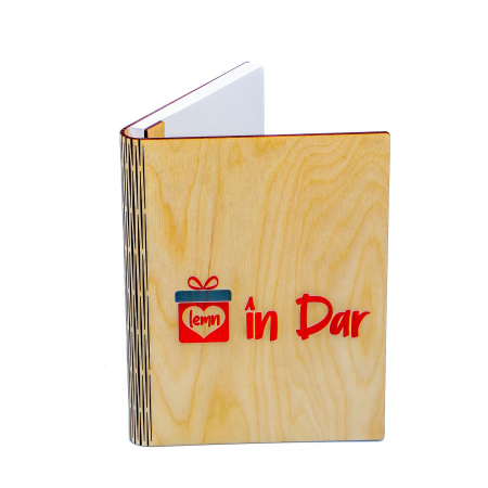 Produse din lemn personalizabile - Agenda A5 PRINT UV cu model special si/sau logo client- inchidere cu capse metalice