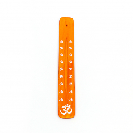 Feng Shui - Suport din lemn portocaliu cu semn chinezesc pentru ars betisoare parfumate