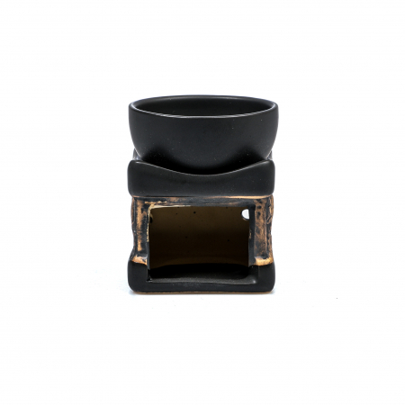 Vas ceramic negru pentru ulei esential, cu elefant [2]