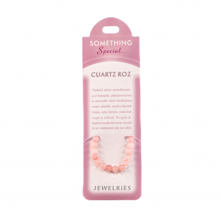 Feng Shui - Bratara cu piatra semipretioasa Cuart Roz cu bilute