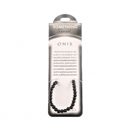 Feng Shui - Bratara cu piatra semipretioasa Onix, cu bilute negre