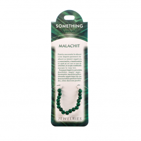 Feng Shui - Bratara cu piatra semipretioasa Malachit, cu bilute