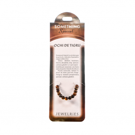 Feng Shui - Bratara cu piatra semipretioasa Ochi de Tigru cu bilute