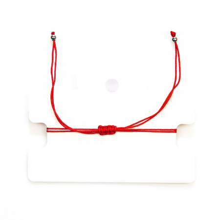 Bratara rosie, martisor, cu snur reglabil, model cu potcoava si buburuza [1]