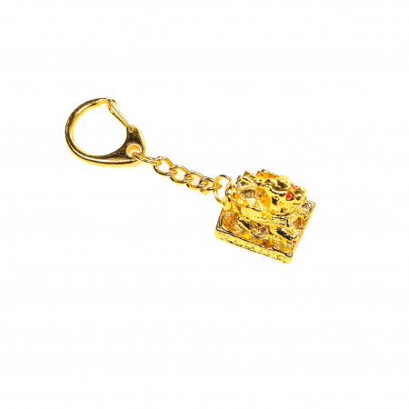 Breloc amuleta Feng Shui cu dragon pe suport [2]