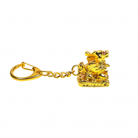 Breloc amuleta Feng Shui cu dragon pe suport [0]