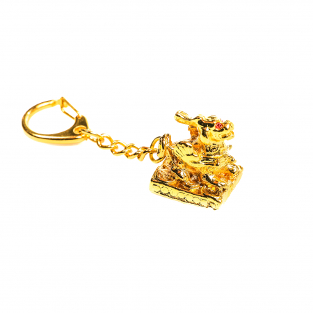 Breloc amuleta Feng Shui cu dragon pe suport [3]