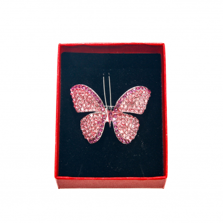 Brosa medie eleganta cu fluturas roz [1]