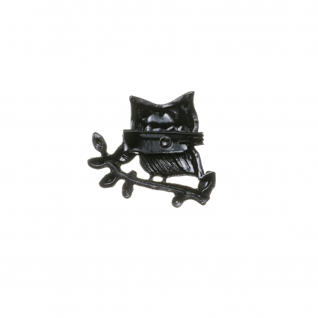 Brosa mica eleganta cu bufnita verde cu galben [1]