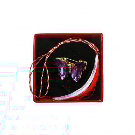 Brosa mica eleganta cu fluturas mov [2]