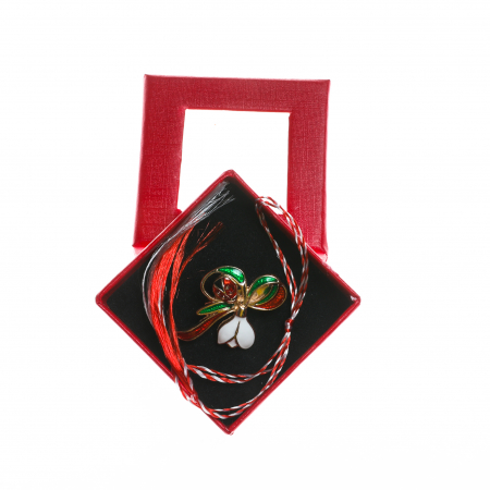 Brosa mica eleganta cu ghiocel si buburuza [3]