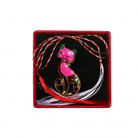 Brosa mica eleganta cu pisicuta mica roz cu rosu [2]